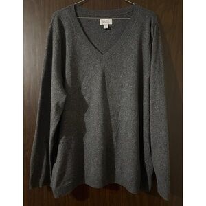 Gray V-Neck Sweater